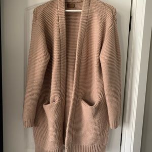 Mauve Colored Knit Chunky Cardigan